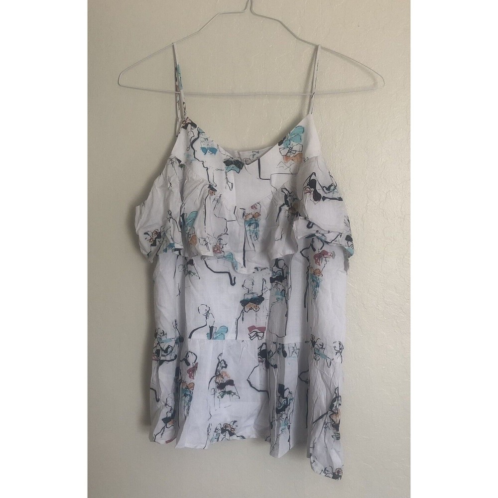 Doe & Rae Ruffled Patterned Tank Size Large